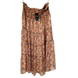 Lauren by Ralph Lauren Georgette Pink Floral Lined Long Skirt Size 10 RN 41381